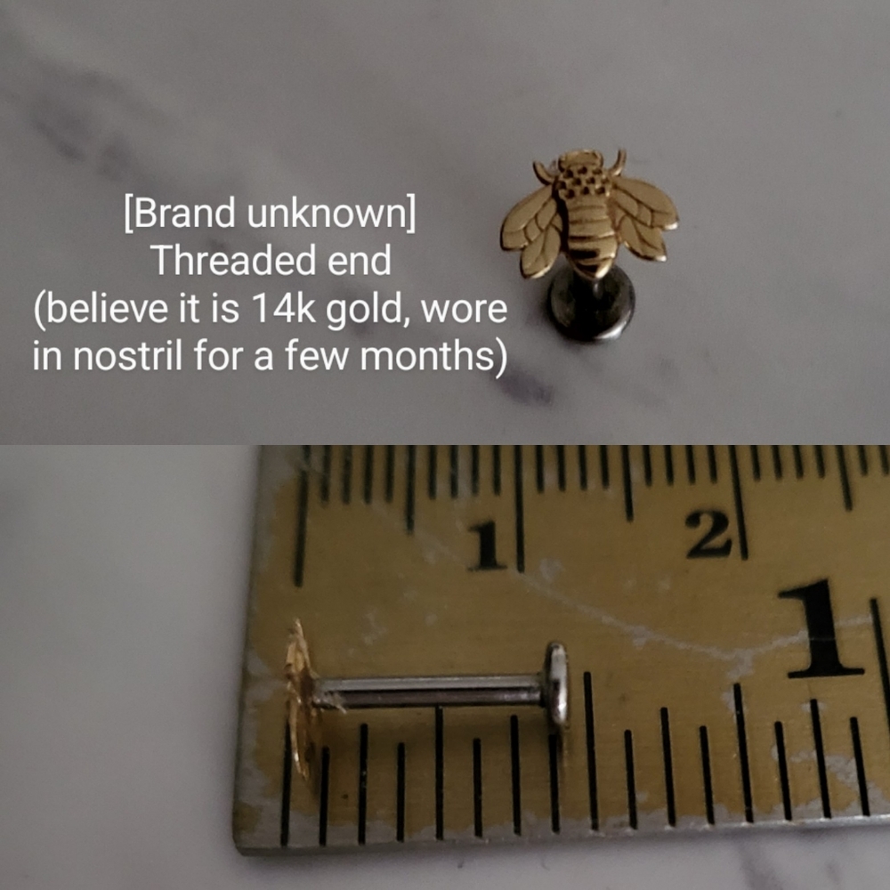 (BVLA, NEOMETAL, ANOTOMETAL) Bee threaded end